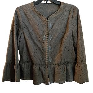Elie Tahari Eyelet jacket